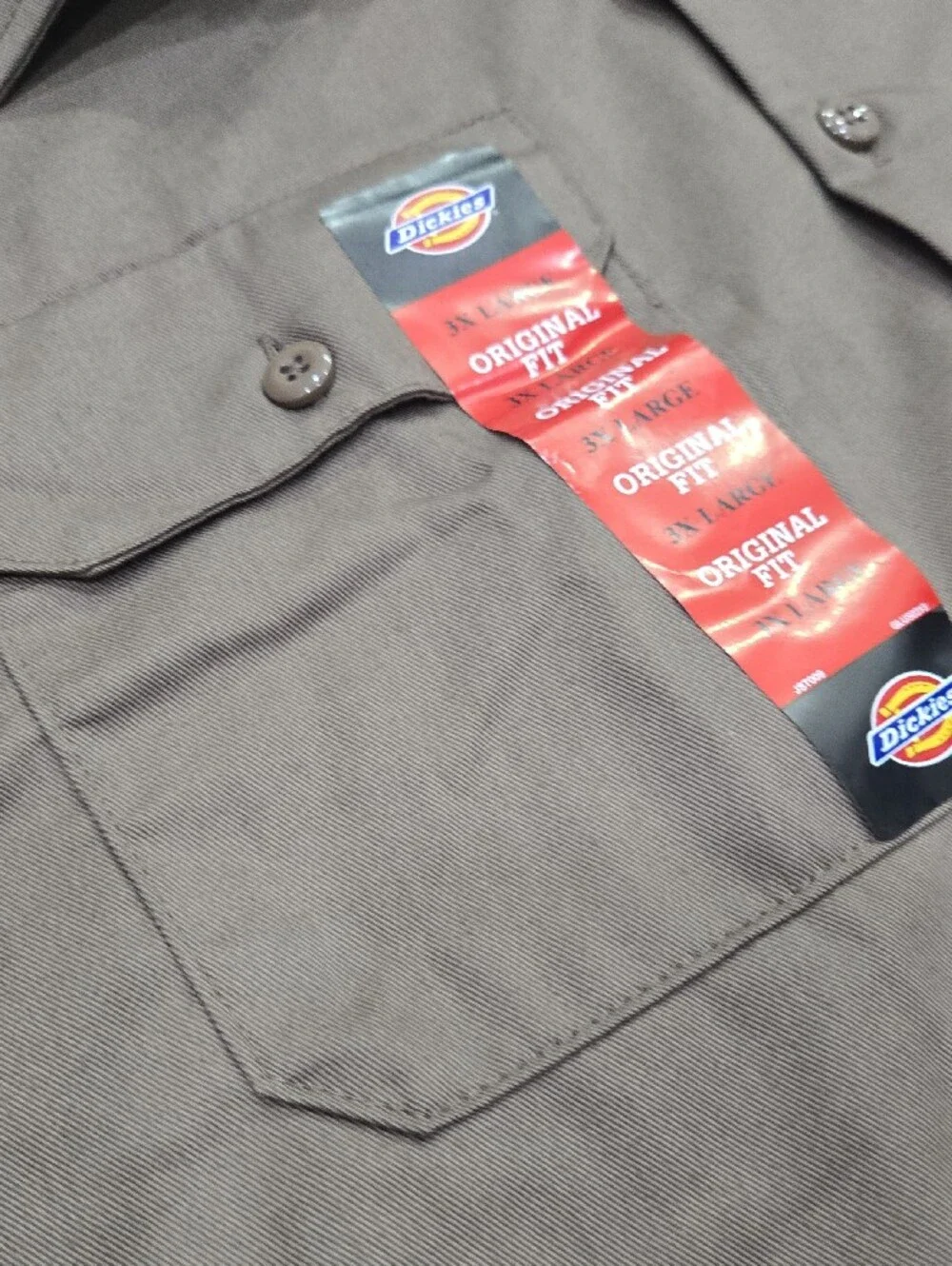 Dickies Men’s Short Sleeve Button-Up Shirt - Olive Brown